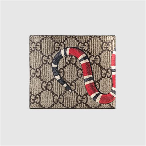 gucci supreme wallet black|gucci snake wallet men's.